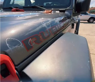 Vehicle hail damage before paintless dent repair — set 4